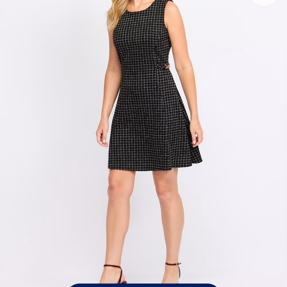 Elegant Black and White Checkered Dress